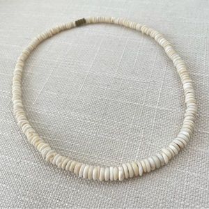 Vintage Ivory White Cream Coral Beaded Necklace Double Bracelet Tropical Beach
